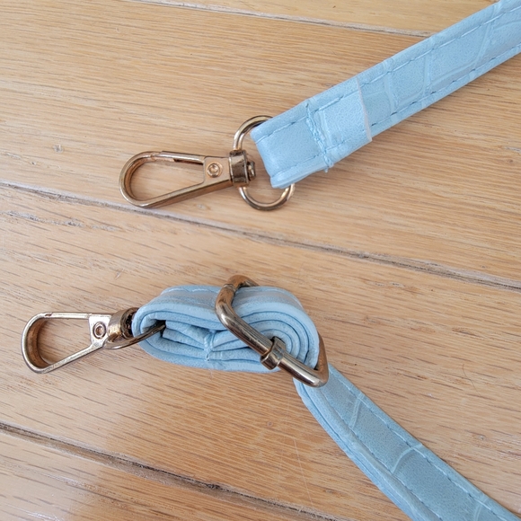 Baby Blue Mini Faux Crocodile Handbag - Picture 11 of 12